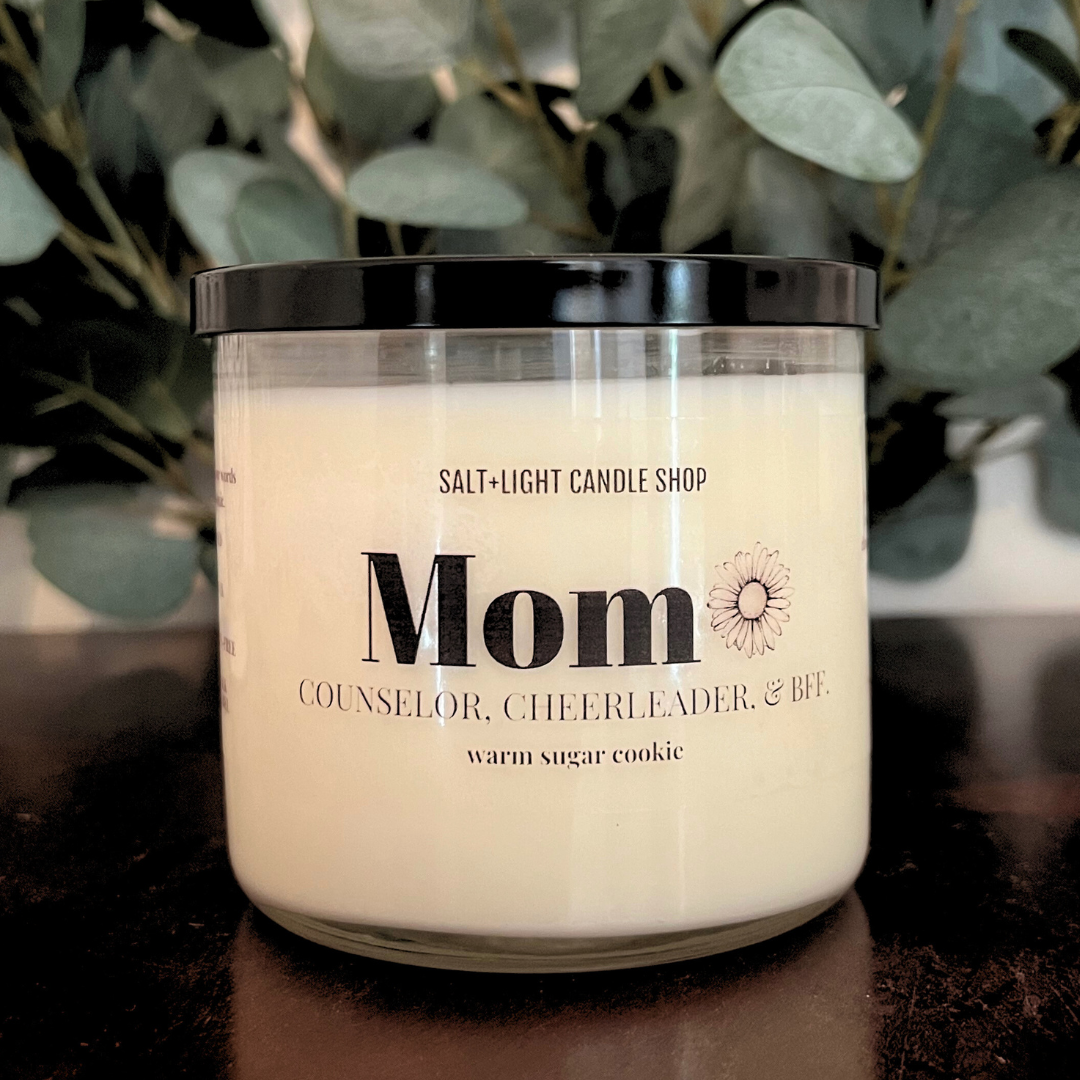 Mother's Day soy candle sugar cookie scent Salt + Light Candle Shop