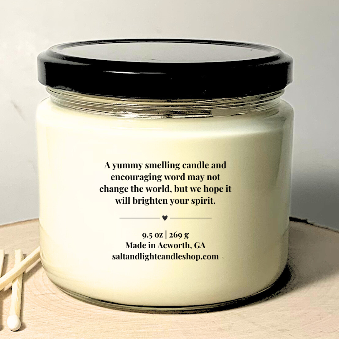 Well with my Soul soy candle Christian gift Salt + Light Candle Shop
