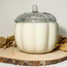 Load image into Gallery viewer, Glass pumpkin jar - pumpkin chai (thankful) scent