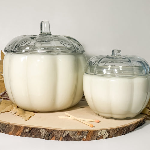 Glass pumpkin jar - pumpkin chai (thankful) scent